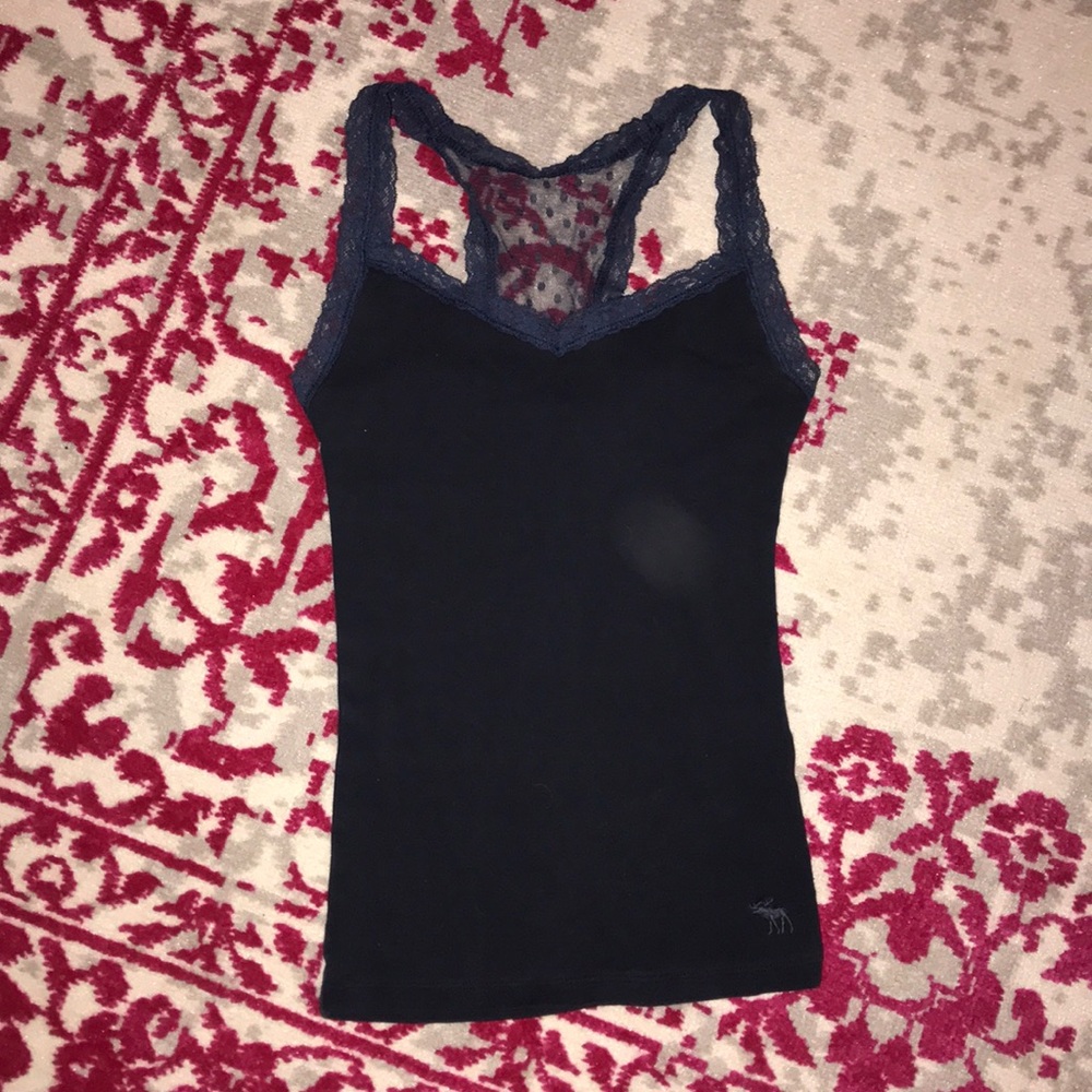 Navy blue lace racer back cami